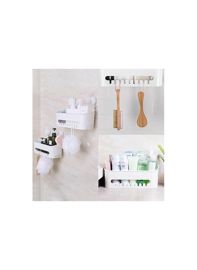 Vacuum Shower Caddy Suction Cup No-Drilling Removable Waterproof Bathroom Wall Shelf Shower Basket Storage Organizer for Shampoo Conditioner Razors Soap - Image 5
